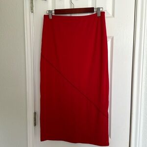 Reformation red midi skirt size Medium